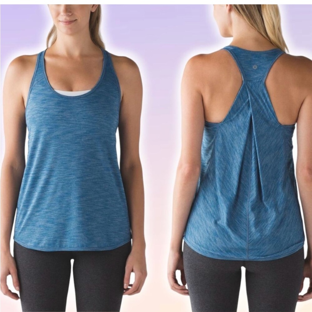 LULULEMON Essential Tank Heathered Sz 8 Jet Set Blue